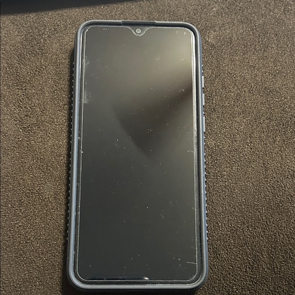 Sleek Black Smartphone with Protective Case